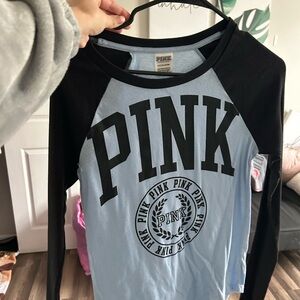 PINK Victoria's Secret Long Sleeve Tee - Blue and Black